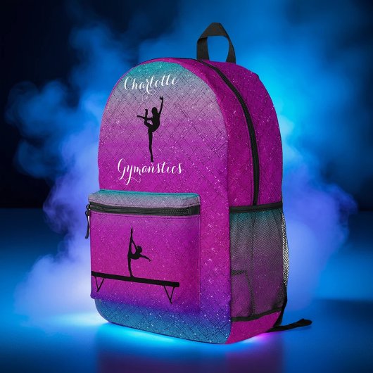 Gymnastiek Meisje Paarse Blauw Ombre Bedrukte Rugzak