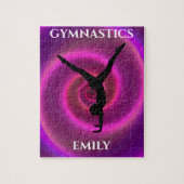 Gymnastiek meisje puzzel met de naam van het kind. legpuzzel (Verticaal)