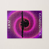 Gymnastiek meisje puzzel met de naam van het kind. legpuzzel (Horizontaal)