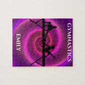 Gymnastiek meisje puzzel met gepersonaliseerde naa legpuzzel (Horizontaal)