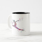 Gymnastiek meisje tweekleurige koffiemok (Voorkant links)