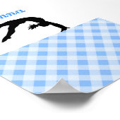 Gymnastiek Meisje Zalig in Blauw Gepersonaliseerd Poster (Hoek)