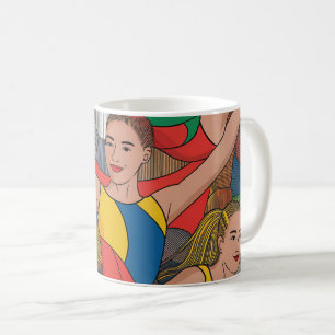Gymnastiek Meisjes Acro Dansers kleurrijk patroon Koffiemok