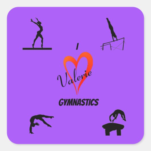 Gymnastiek Meisjes "Ik hou van Gymnastiek" Sticker (Voorkant)