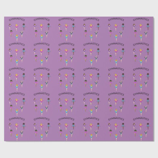 Gymnastiek meisje's inpakpapier met 6 gymnast! (Vlak)