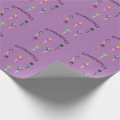 Gymnastiek meisje's inpakpapier met 6 gymnast! (Hoek)