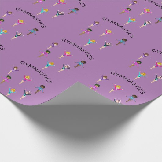 Gymnastiek meisje's inpakpapier met 6 gymnast! (Hoek)