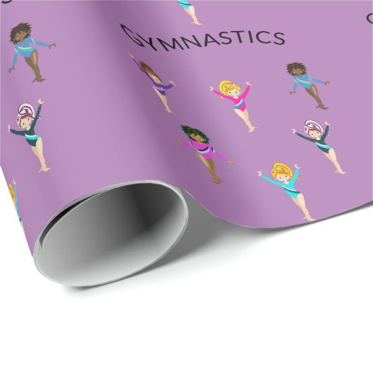 Gymnastiek meisje's inpakpapier met 6 gymnast! (Rol Hoek)