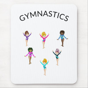 Gymnastiek meisje's muispad met 6 gymnast! muismat