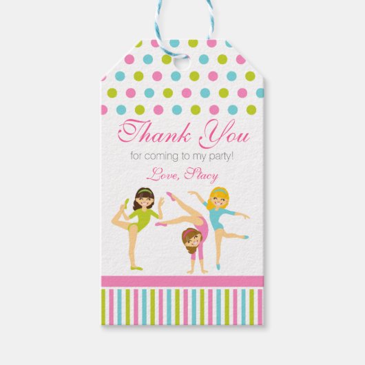 Gymnastiek Meisjes Party Favor Label Cadeaulabel (Voorkant)