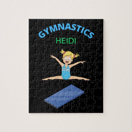 Gymnastiek meisjes puzzel gepersonaliseerd. (Verticaal)