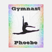 Gymnastiek Meisjes Regenboog Trim Fleece Deken (Voorkant)