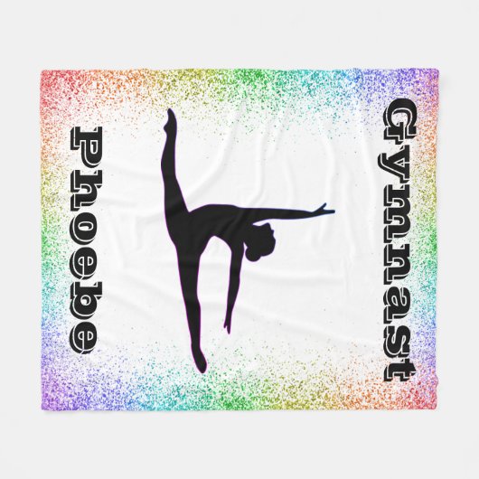 Gymnastiek Meisjes Regenboog Trim Fleece Deken (Voorkant (Horizontaal))