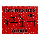 Gymnastiek Meisjes Rood en Wit Sprinkle Kalender (Hoes)