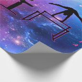 Gymnastiek Meisjes Roze & Blauw Inpakpapier (Hoek)