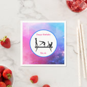 Gymnastiek Meisjes Verjaardag Roze & Blauwe Servet (Insitu)