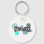 Gymnastiek met blauwe bloemen sleutelhanger (Voorkant)
