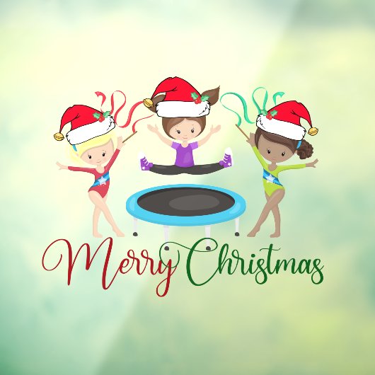Gymnastiek met kerstmis Gymnast Girls Raamsticker (Vel 3)