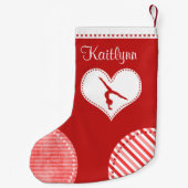 Gymnastiek met kerstpatches kleine kerstsok (Achterkant)