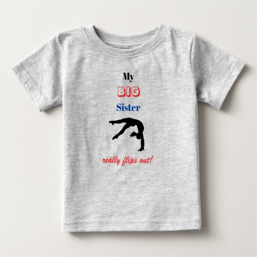 Gymnastiek "Mijn grote zuster" Flips T-Shirt (Voorkant)