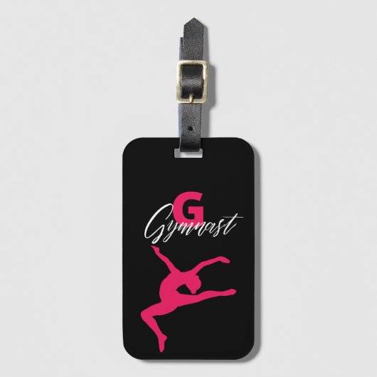 Gymnastiek Monogram G is voor Gymnast Bagagelabel (Voorkant (verticaal))