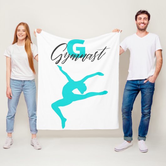 Gymnastiek Monogram G is voor Gymnast Fleece Deken (In situ)