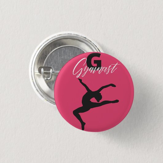 Gymnastiek Monogram G is voor Gymnast Ronde Button 3,2 Cm (Voorkant /achterkant)