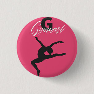 Gymnastiek Monogram G is voor Gymnast Ronde Button 3,2 Cm