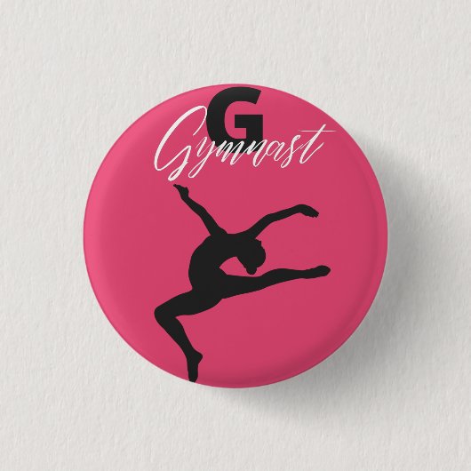 Gymnastiek Monogram G is voor Gymnast Ronde Button 3,2 Cm (Voorkant)
