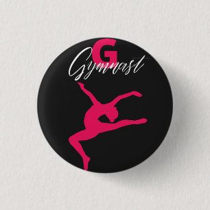 Gymnastiek Monogram G is voor Gymnast Ronde Button 3,2 Cm
