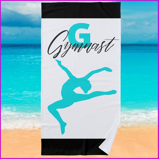 Gymnastiek Monogram G is voor Gymnast Strandlaken