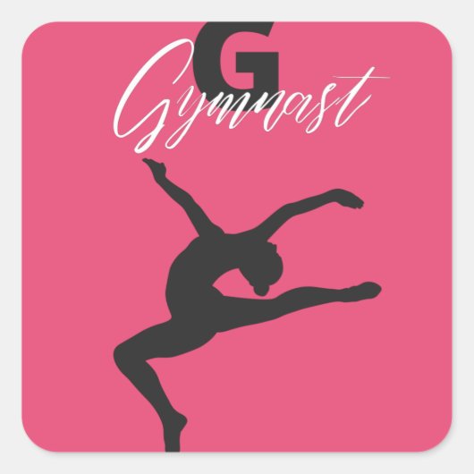 Gymnastiek Monogram G is voor Gymnast Vierkante Sticker (Voorkant)