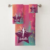Gymnastiek Monogram Naam Gold Glitter Bad Handdoek (Insitu)
