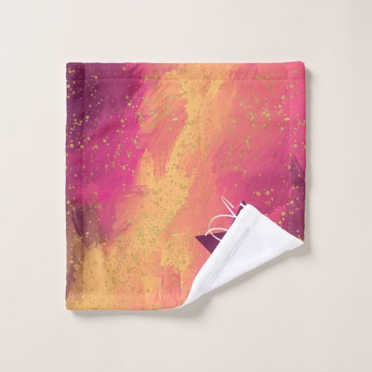 Gymnastiek Monogram Naam Gold Glitter Bad Handdoek (Wasdoekje)