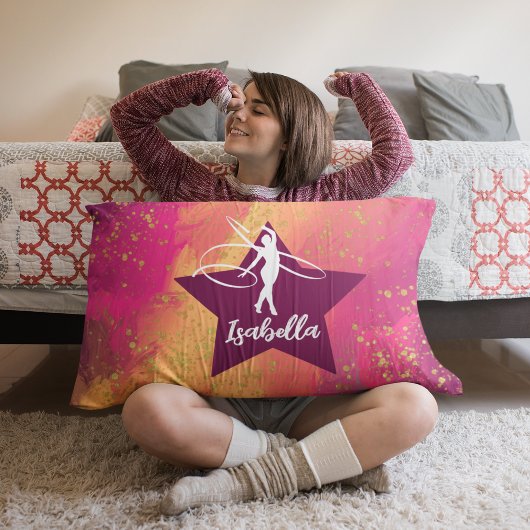 Gymnastiek Monogram Naam Gold Glitter Kussensloop