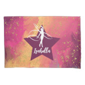 Gymnastiek Monogram Naam Gold Glitter Kussensloop (Voorkant)