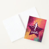 Gymnastiek Monogram Naam Gold Glitter Notitieboek (Binnen)