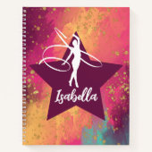 Gymnastiek Monogram Naam Gold Glitter Notitieboek (Voorkant)