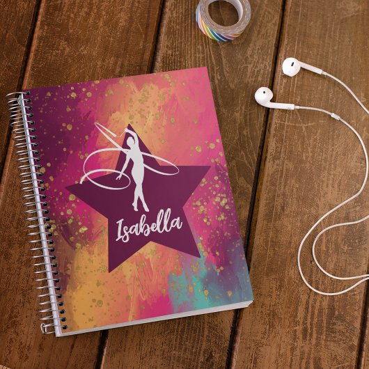 Gymnastiek Monogram Naam Gold Glitter Notitieboek