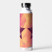 Gymnastiek Monogram Naam Gold Glitter Waterfles (Links)