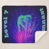 Gymnastiek Niveau 7 Starburst - Aangepaste naam/Ni Sherpa Deken (Voorkant (horizontaal))