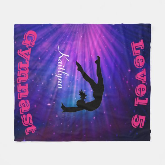 Gymnastiek Niveau Starburst (om het even welke naa Fleece Deken (Voorkant (Horizontaal))