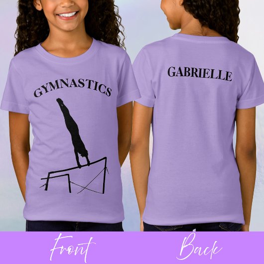 Gymnastiek Oneffen Bars Lavendel Sportief Silhouet T-shirt