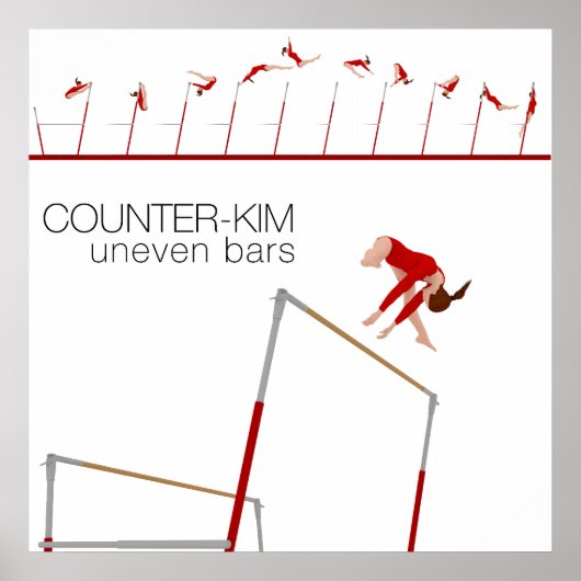 Gymnastiek- ongelijke Bar Poster (Voorkant)