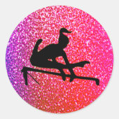Gymnastiek Ongelijke Bars Sparkle Stickers (Voorkant)