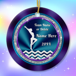 Gymnastiek Ornament  Paars, Blauwgroen en wit