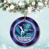 Gymnastiek Ornament  Paars, Blauwgroen en wit