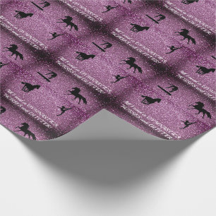 Gymnastiek, Paarden & Glitter Holiday / Birthday Cadeaupapier