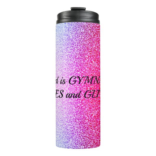 Gymnastiek, Paarden, Glitter, Sparkle Ombre Thermosbeker (Voorkant)