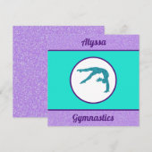 Gymnastiek Paars / Turquoise Flat Kaart (Voorkant / Achterkant)